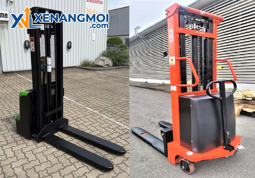 Xe nâng Pallet stacker Hangcha 1.5 tấn mini CDD15-WS-i 5 So sánh xe nâng Pallet stacker Hangcha 1.5 tấn mini CDD15-WS-i với xe nâng bán tự động