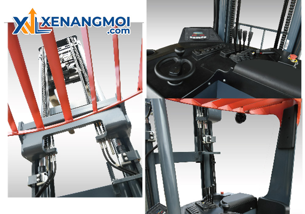 Xe nâng đứng lái Heli reachtruck 4 Tầm nhìn rộng rãi và không gian làm việc trên xe nâng đứng lái Heli reachtruck