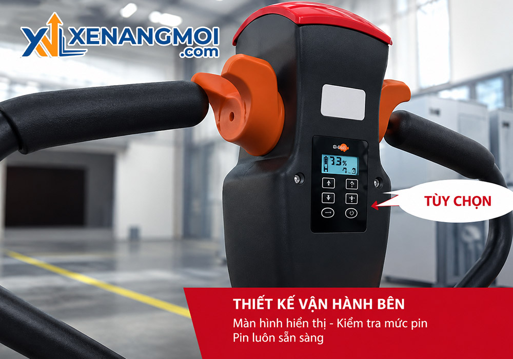 Xe nâng kéo tay điện Heli 4 Tay điều khiển tiện lợi trên xe nâng kéo tay điện Heli CBD15J-Li-S