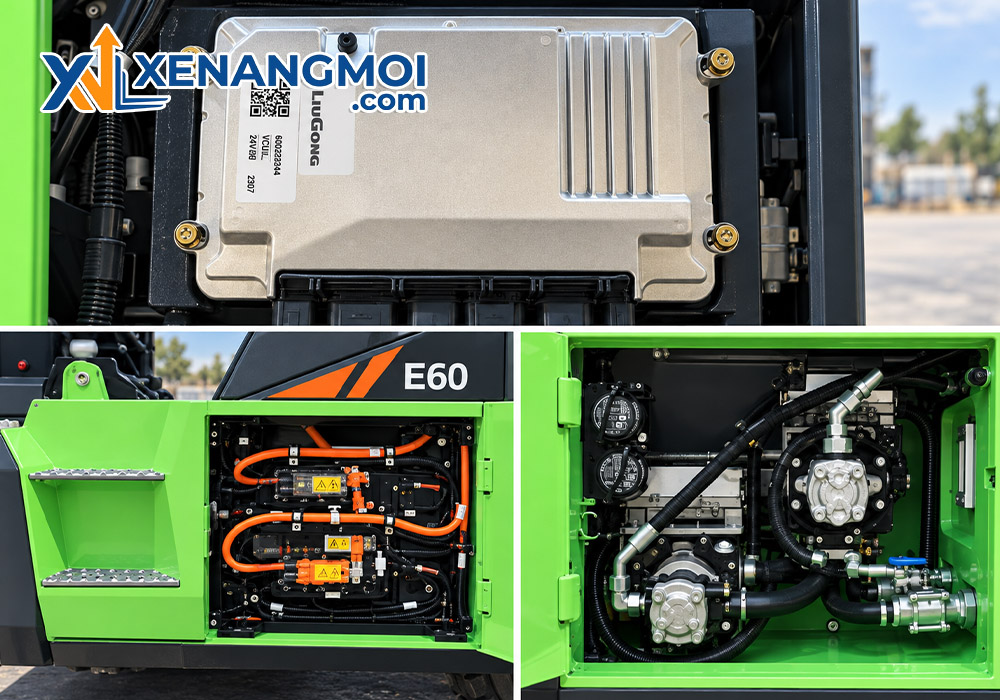 Xe nâng điện Liugong 6.0 tấn 3 Xe nâng điện liugong 6.0 tấn trang bị hệ thống điều khiển thông minh và công nghệ truyền động hiện đại